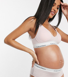 Розовые хлопковые трусы с завышенной талией Calvin Klein-Розовый