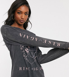 Лонгслив с принтом ASOS DESIGN Tall-Серый