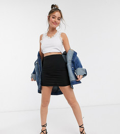 Черная юбка-карандаш мини ASOS DESIGN Petite-Черный