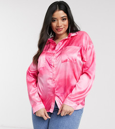 Oversized-рубашка с принтом тай-дай Missguided Plus-Мульти