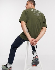 Футболка хаки с принтом Topman-Зеленый