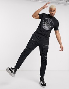 Футболка с большим принтом "Guinness" ASOS DESIGN-Черный