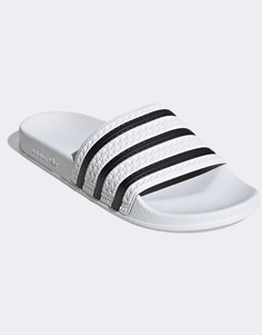 Черно-белые шлепанцы adidas Originals - adilette-Черный