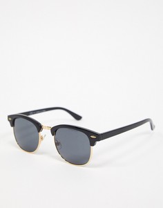 Черные солнцезащитные очки в стиле ретро Topman-Черный