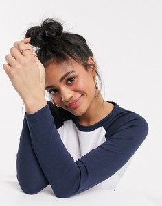 Футболка с длинными рукавами реглан Brave Soul-Темно-синий