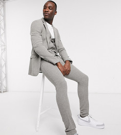 Серые супероблегающие брюки с добавлением шерсти ASOS DESIGN Tall wedding-Серый