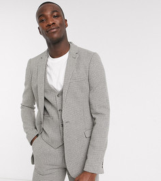 Серый супероблегающий пиджак с добавлением шерсти ASOS DESIGN Tall wedding