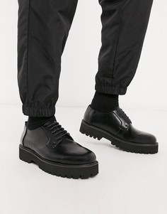 Черные туфли из искусственной кожи со шнуровкой и толстой подошвой ASOS DESIGN-Черный