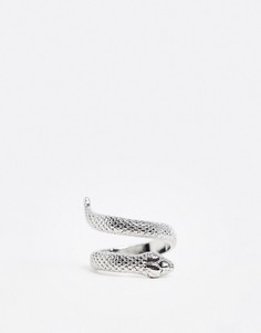 Серебристое кольцо-змейка ASOS DESIGN-Серебряный