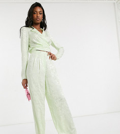 Широкие жаккардовые брюки от комплекта ASOS DESIGN Tall-Розовый