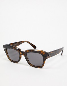 Коричневые квадратные солнцезащитные очки Ray-ban state street ORB2186-Коричневый