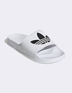 Белые шлепанцы adidas Originals adilette Lite-Белый