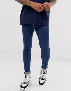 Синие джинсы стретч с напылением ASOS DESIGN-Синий