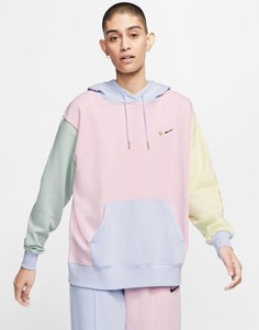 Oversized-худи колор блок с логотипом-галочкой Nike-Мульти