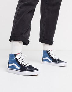 Темно-синие высокие кеды Vans-Темно-синий