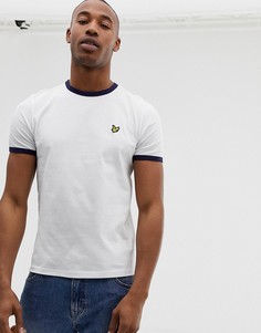 Белая футболка с контрастной отделкой и логотипом Lyle & Scott-Белый