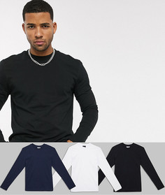 Футболка с длинным рукавом ASOS DESIGN - Набор из 3 шт. со скидкой-Мульти