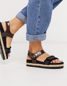 Черные сандалии-эспадрильи на массивной подошве ASOS DESIGN-Черный