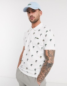 Белое поло из ткани пике с принтом Lacoste X Jean-Michel Tixier-Белый