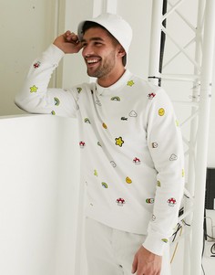 Белый свитшот с круглым вырезом Lacoste X FriendsWithYou