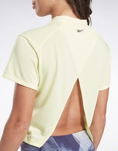 Короткая футболка лимонного цвета Reebok Running-Желтый