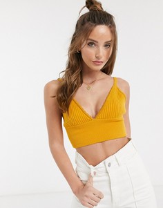 Трикотажный кроп-топ ASOS DESIGN-Желтый