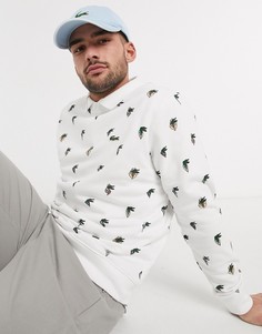 Белый свитшот с принтом Lacoste X Jean-Michel Tixier