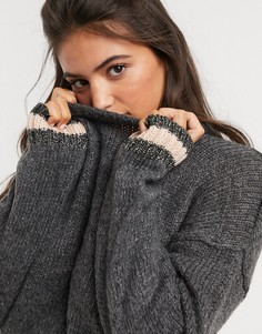 Джемпер с круглым вырезом и белой отделкой Brave Soul-Мульти