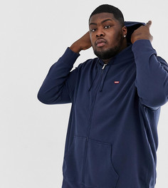Худи темно-синего цвета на молнии с логотипом Levis - Big & Tall-Темно-синий Levis®