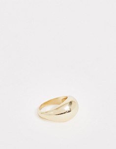 Золотистое массивное кольцо DesignB London-Золотой
