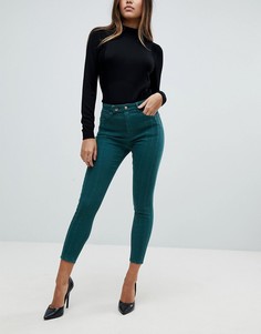Зеленые джинсы скинни с завышенной талией ASOS RIDLEY-Зеленый