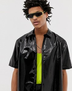 Свободная черная рубашка из ПВХ ASOS DESIGN-Черный