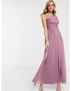 Розовое кружевное платье макси Lipsy Bridesmaid-Розовый