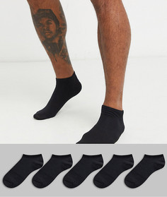 5 пар черных спортивных носков New Look-Черный