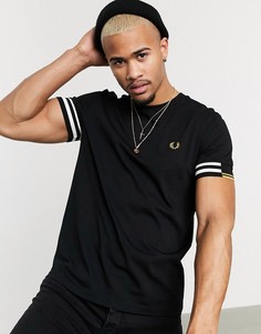 Черная футболка с манжетами Fred Perry-Черный
