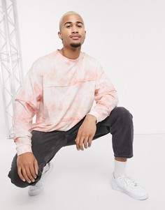 Oversized-лонгслив с принтом тай-дай ASOS DESIGN-Розовый