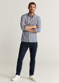 Рубашка slim fit с цветочным принтом - Bobal2 Mango