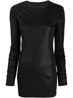 Rick Owens топ с круглым вырезом и эффектом металлик