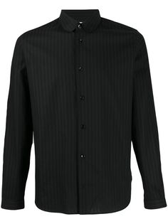 Saint Laurent полосатая рубашка с закругленным воротником