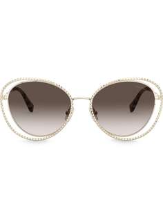 Miu Miu Eyewear солнцезащитные очки La Mondaine в оправе кошачий глаз