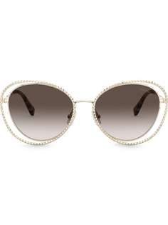Miu Miu Eyewear солнцезащитные очки La Mondaine в оправе кошачий глаз