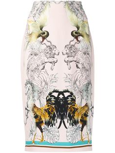 Roberto Cavalli юбка-карандаш Hybrids Animals с принтом