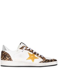 Golden Goose кеды Ball Star с леопардовым принтом