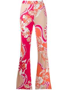 Emilio Pucci расклешенные брюки с цветочным принтом