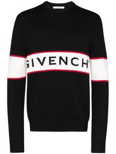 Givenchy джемпер вязки интарсия с логотипом