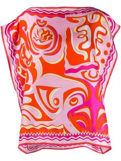 Emilio Pucci топ с вырезом-лодочка и принтом