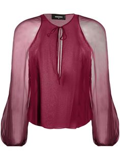 Dsquared2 блузка с прозрачными рукавами