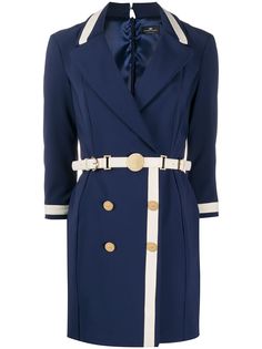 Elisabetta Franchi двухцветное платье с поясом