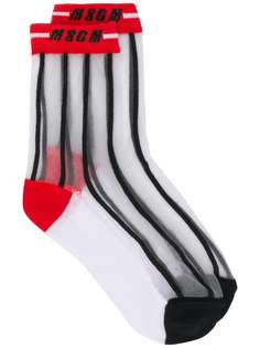 MSGM носки с полосками и логотипом