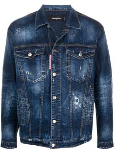 Dsquared2 джинсовая куртка с эффектом потертости
